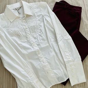 BCBG white shirt top with WHBM pants bundle for sale